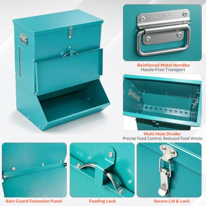 2 Door Pig Feeder, Hog Feeder, Metal Piglet Feeder Suitable - size: 3.7 Bushel