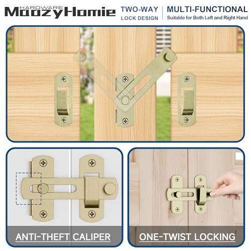 4 Inch Flip Latch Gate Latches, 180 Degree Flip Barn Door Lock Latch, Heavy Duty SUS304 Stainless Steel Flip Sliding Latch, Bolt Buckle Lock for Barn Wood Fence Sliding Doors, Bronze,2 Pack - color: Bronze
