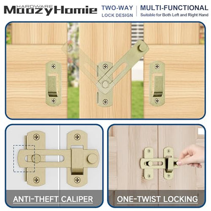 4 Inch Flip Latch Gate Latches, 180 Degree Flip Barn Door Lock Latch, Heavy Duty SUS304 Stainless Steel Flip Sliding Latch, Bolt Buckle Lock for Barn Wood Fence Sliding Doors, Bronze,2 Pack - color: Bronze
