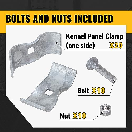 VIVIDA 1-3/8" Dog Kennel Clamps 10-Pack, Chain Link Fence Panel Clamps - size: ‎1-3/8" (10 PCS)