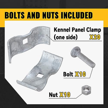 VIVIDA Dog Kennel Clamps 1-5/8", 10-Pack, Chain Link Fence Panel Clamps - size: ‎1-5/8" (10 PCS)