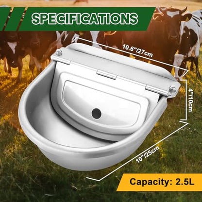 MAOPINER Automatic Water Dispenser Bowl, Stainless Steel Animal Waterer