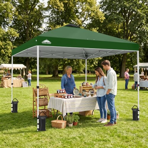 EAGLE PEAK 10x10 Pop Up Canopy Tent Easy Up Canopy Outdoor, Green - color: Green, size: 10x10
