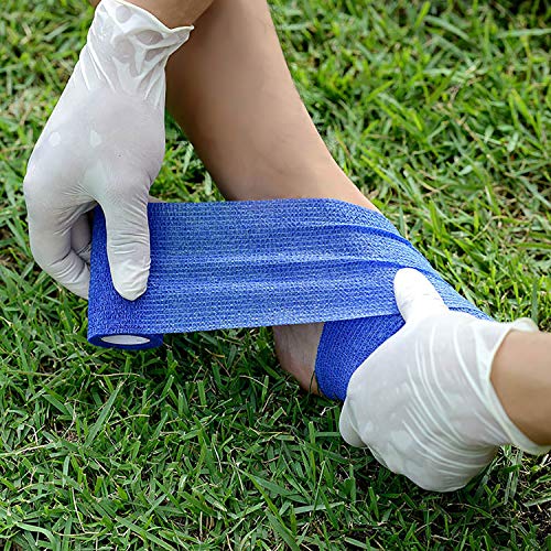 Self Adherent Cohesive Bandages Wrap 12 Count 2" x 5 Yards, Medical Tape, Adhesive Flexible Breathable First Aid Non Woven Rolls, Stretch Athletic, Ankle Sprains & Swelling, Sports… - color: Beige, size: 12 Count (Pack of 1)