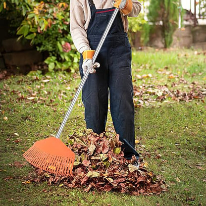 YEELOR Leaf Rake with 16.5‑inch Plastic Head | Compact & Lightweight, 57″Adjustable Handle, Gathers Leaves & Scattered Debris, Ideal for Small‑Scale Cleaning Tasks