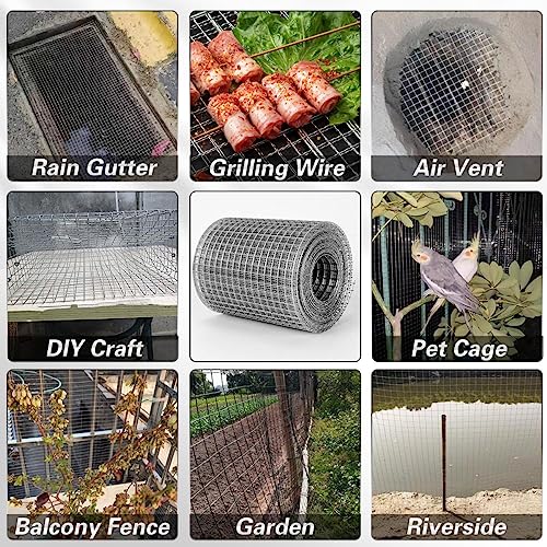Hardware Cloth 4'' x 20' 1/4 in Galvanized Wire Mesh Roll (23 GA) Chicken Wire Fence Roll for Chicken Pen/coop Fences, Screen mesh, Rabbit/Snake Fences, Poultry enclosures, Handicraft Making, etc. - size: 4In x 20Ft