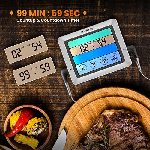 SMARTRO ST54 Dual Probe Digital Meat Thermometer with Timer Mode