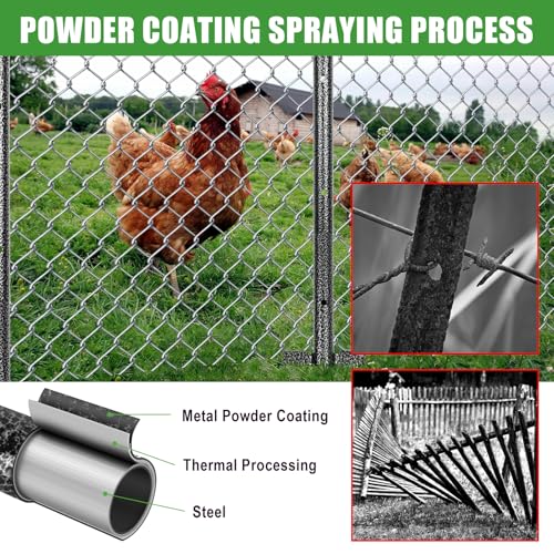 4.1FT Metal T Posts for Fencing, 8 Pack No Dig Fence Stakes with Threaded Connection and 100 Zip Ties, Steel Garden Fence Posts for Yard, Poultry Netting, Orchard - size: 4 Feet