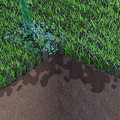 Standartpark Vodaland Permeable Pavers - EasyPave Grass & Gravel Driveway Grid - Load Class A-D, 100% Recycled PPE Plastic Pavers, 2" Depth, 35 Sq Ft/ 14 Units, Black - size: 35 SQ FT