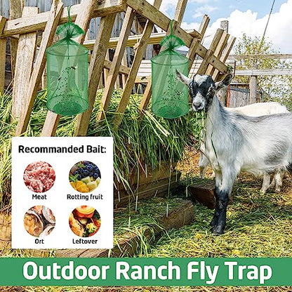Qualirey 12 Pcs Ranch Fly Trap Outdoors Stable Reusable Horse Outdoor Hanging Pest Fly Trap Catcher Cage with Pots Flay for Farm Orchard Restaurants