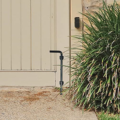 ALEKO Outdoor Gate Drop Rod Lock Set of 2, 12-Inch Heavy Duty Powder-Coated Steel Gate Holders with Mounting Hardware, Black, for Wood, Vinyl, and Metal Gates - style: Set Drop 12
