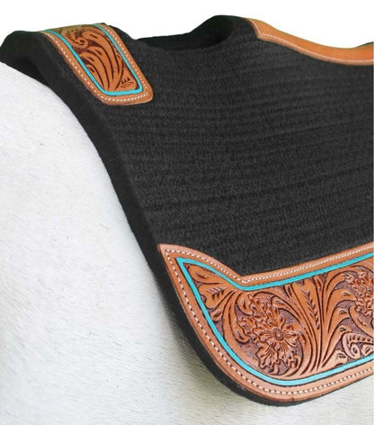 Horse 32"x30" Western Contoured Wool Felt Therapeutic Saddle Pad 39254