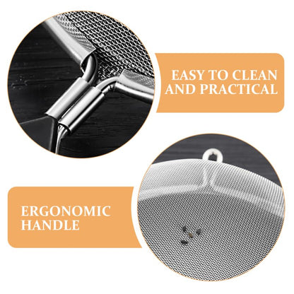 COLLBATH 40 Mesh Fine Mesh Strainer with Handle 304 Stainless Steel Food Strainer for Oil Rice Tea Soy Milk Residue Easy-Clean Kitchen Tool 13.38 X 7.87 X 1.57 in 1 piece