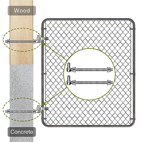 Insaga M16x 6'' J-Bolt Gate Hinge, 304 Stainless Steel J-Bolt Post Hinge for Farm Gate, 5/8" Male Pin J-Bolt Hinge for Chain Link Fence Gate, Gate Hinges for Metal Gates (4Pcs) - color: M16-6''-4PCS
