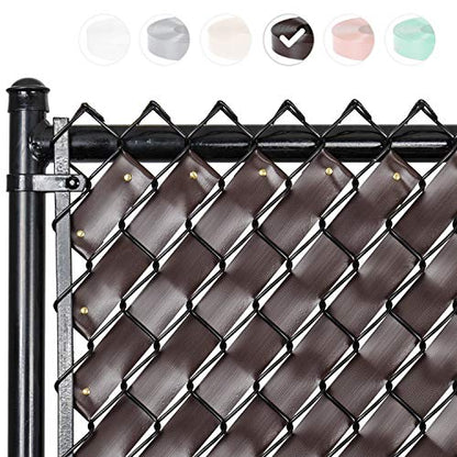 Chain Link Fence Privacy Tape 250 ft (40 SqFt) (Chocolate Brown) | for Gardening, Outdoor Wall, Balcony, Patio, Yard, Injury Prevention, Safety Fence Cover for Dog, Other Pet Hedge Slats - color: Chocolate Brown