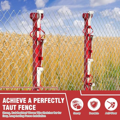 SDSNTE 4.4 Ft Woven Wire Fence Stretcher Bar with 5 Wedges | Easy & Secure Fence Installation, Perfect for DIY & Professional Use, Wire Fence Stretcher Tool