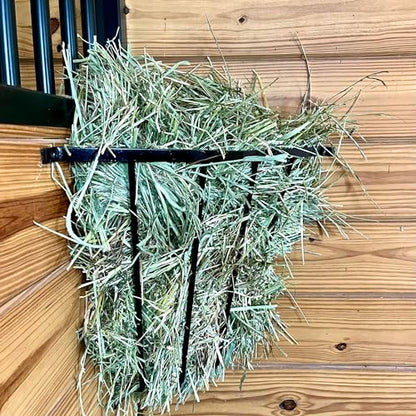 Dutch Ranch Heavy Duty Steel Corner Wall Hay Rack, Black, 24'' Long