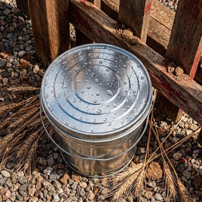 6 Gal Galvanized Steel Locking Lid Trash Can, Rodent-Proof Pet Food Storage | Rodent-Proof Galvanized Steel Can: Secure pet food, bird seed, charcoal storage. Locking lid, rust & weather resistant