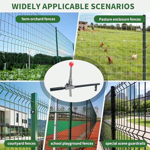 Chain Link Fence Stretcher - Heavy Duty Ratcheting Wire Fence Tightener & Puller, Forged Steel Construction with Anti-Rust Coating, Easy One-Person Operation for Farm, Ranch, Garden, Yard Fence Repair
