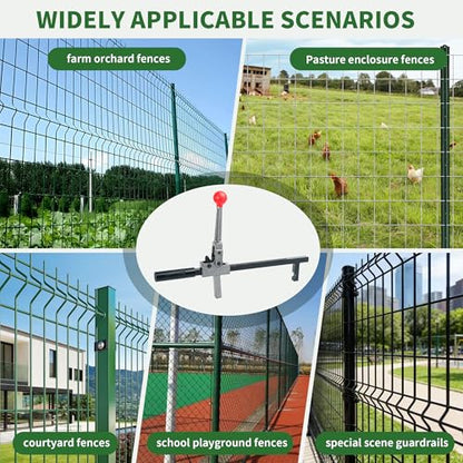Chain Link Fence Stretcher - Heavy Duty Ratcheting Wire Fence Tightener & Puller, Forged Steel Construction with Anti-Rust Coating, Easy One-Person Operation for Farm, Ranch, Garden, Yard Fence Repair