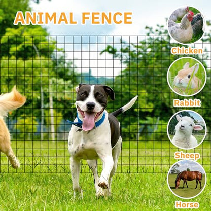 PVC Coated Welded Wire Fencing,2"x2" 14GA Coated (16GA Bare),72inch H x 100ft L Garden Wire Fence Roll,2/3/4/5/6ft Tall x 100 ft Long Vinyl Coating Metal Wire Mesh for Yard,Farm,Dog,Vegetable - color: Black, size: 14GA 2x2 72"x100'