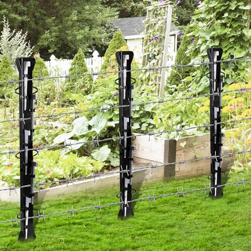 4ft Woven Wire Fence Stretcher Bar with 5 Wedges - Heavy-Duty Steel Fence Tensioner for Farm, Garden & Ranch - Black Powder Coated, Rust-Resistant, Easy to Install - size: 1 Pack