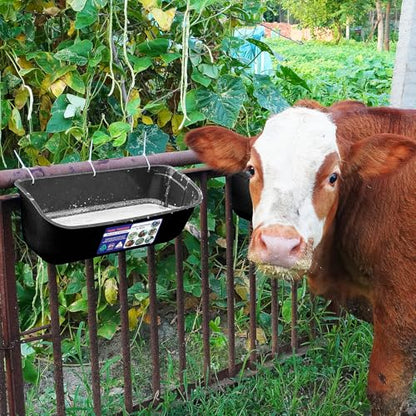 Goovilla Large Feed Trough, Hanging or Screw-in, 2 Pack 9 Quart, Black - color: Black, size: 9 Quart
