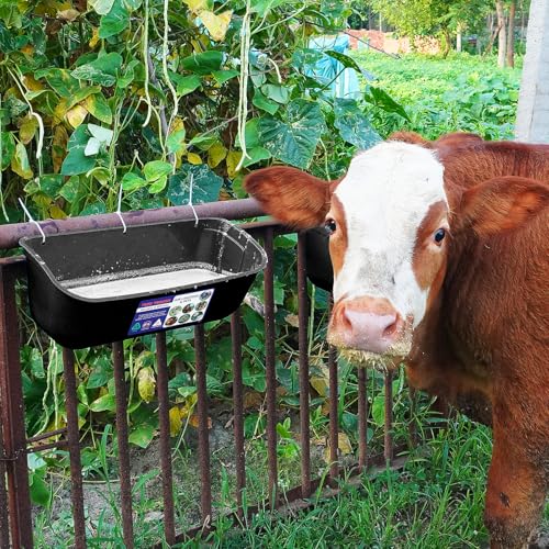 Goovilla Large Feed Trough, Hanging or Screw-in, 2 Pack 9 Quart, Black - color: Black, size: 9 Quart