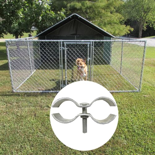 1-5/8" Chain Link Fence Panel Clamps, Galvanized Fence Dog Kennel Saddle Clamps, 8pcs for 42mm Pipe Panel Frames (1 5/8'') - size: 1 5/8''