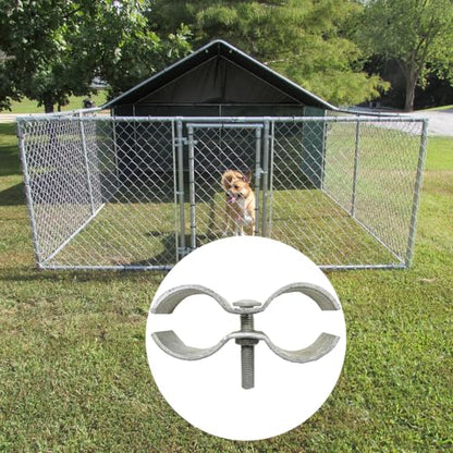 1-5/8" Chain Link Fence Panel Clamps, Galvanized Fence Dog Kennel Saddle Clamps, 8pcs for 42mm Pipe Panel Frames (1 5/8'') - size: 1 5/8''