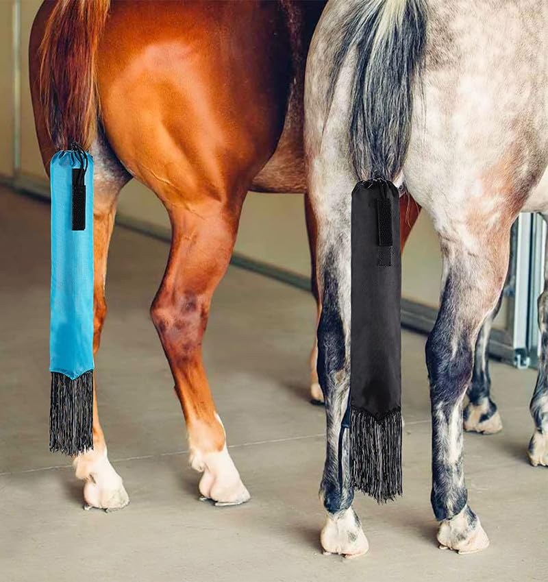 Horse Tail Bag-Waterproof and Durable, Hook and Loop Design Horse Tail Guard,Protects Horse's Tail from Dirt, Breakage and Insects(Blue) - color: Blue