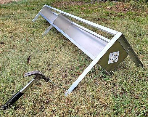 96 Inch 8 Ft Welded Aluminum Sheep & Goat V Trough Feeder with Anchors USA Made