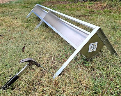 96 Inch 8 Ft Welded Aluminum Sheep & Goat V Trough Feeder with Anchors USA Made