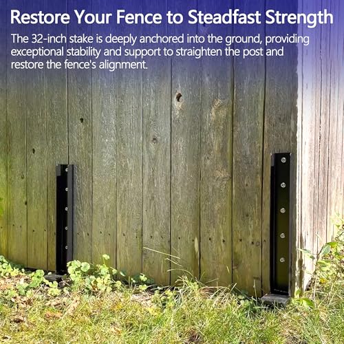 One-Piece Fence Post Repair Kit 2-Pack 32in Manganese Steel - size: 2-Pack