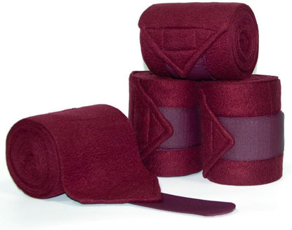 Horse Polo Leg Wraps Soft Fleece Wraps Equestrian Leg Bandage 4-Pack (Cob(8.2ft), Wine Red) - color: Wine Red, size: Cob(8.2ft)