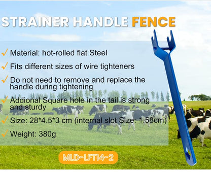 Electric Fence Strainer Handle, Heavy Duty Inline Wire Tensioner