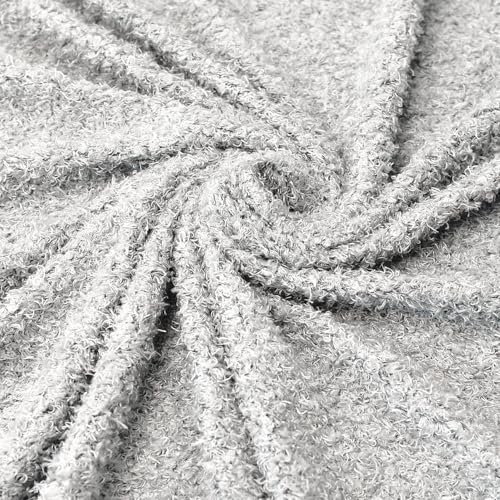 Surf turtle Light Grey Curly Teddy Fleece Faux Fur Fabric 36" x 59" - color: Light Grey, size: 36 x 59 inches