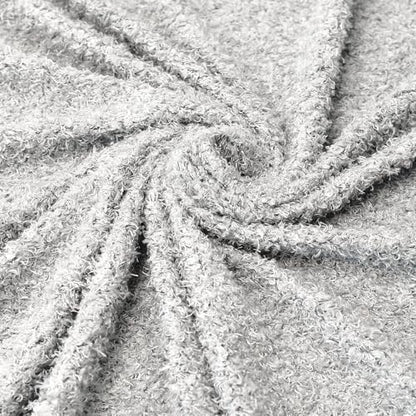 Surf turtle Light Grey Curly Teddy Fleece Faux Fur Fabric 36" x 59" - color: Light Grey, size: 36 x 59 inches