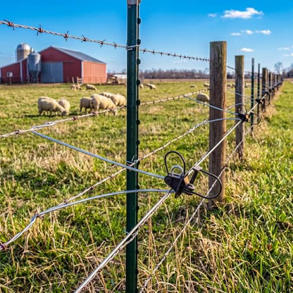 Pangda 12 Pcs 12 Inch Offset Electric Fence Wire Insulators Black Post Pinlock Insulator Post Clips for Tape Rope Electric Wire Animal Agricultural Farm Garden