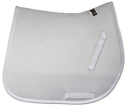 ECP Equine Comfort Products 3D Air Ride All-Purpose English Saddle Pad, Breathable Non-Slip Pad for Eventing, Jumping, Dressage, Trail Riding, Shock Absorbing, Lightweight, Durable, Full Size, White