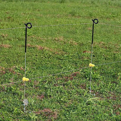 25-Pack Screw-Tight Electric Fence Round Post Insulator, Yellow | Wire Holding ·Two-Piece Design · Fits Round Posts · For Wire & Polywire - color: Yellow