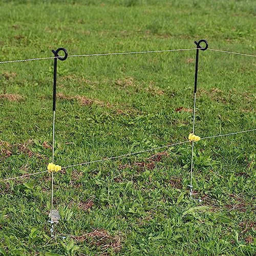 25-Pack Screw-Tight Electric Fence Round Post Insulator, Yellow - color: Yellow