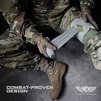 EVERLIT Advanced Trauma Kit, CAT GEN-7 Tourniquet, TCCC Compliant, Mil-Spec Nylon Laser Cut Pouch with 36" Splint, Military Combat Tactical IFAK for Emergency Bleeding Control - color: Black