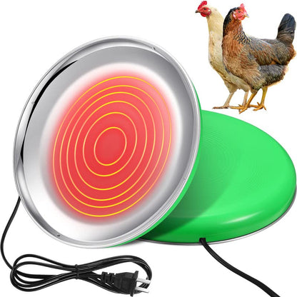 Riakrum Chicken Heated Water Base 110v 38w, 8.3 x 8.3 Inches, Green | Heated Waterer Base for Poultry, Surface Temp Reaches 140 Fahrenheit, Prevents Water Freezing in Cold Winter Weather - color: Green, size: 8.3 x 8.3 Inches