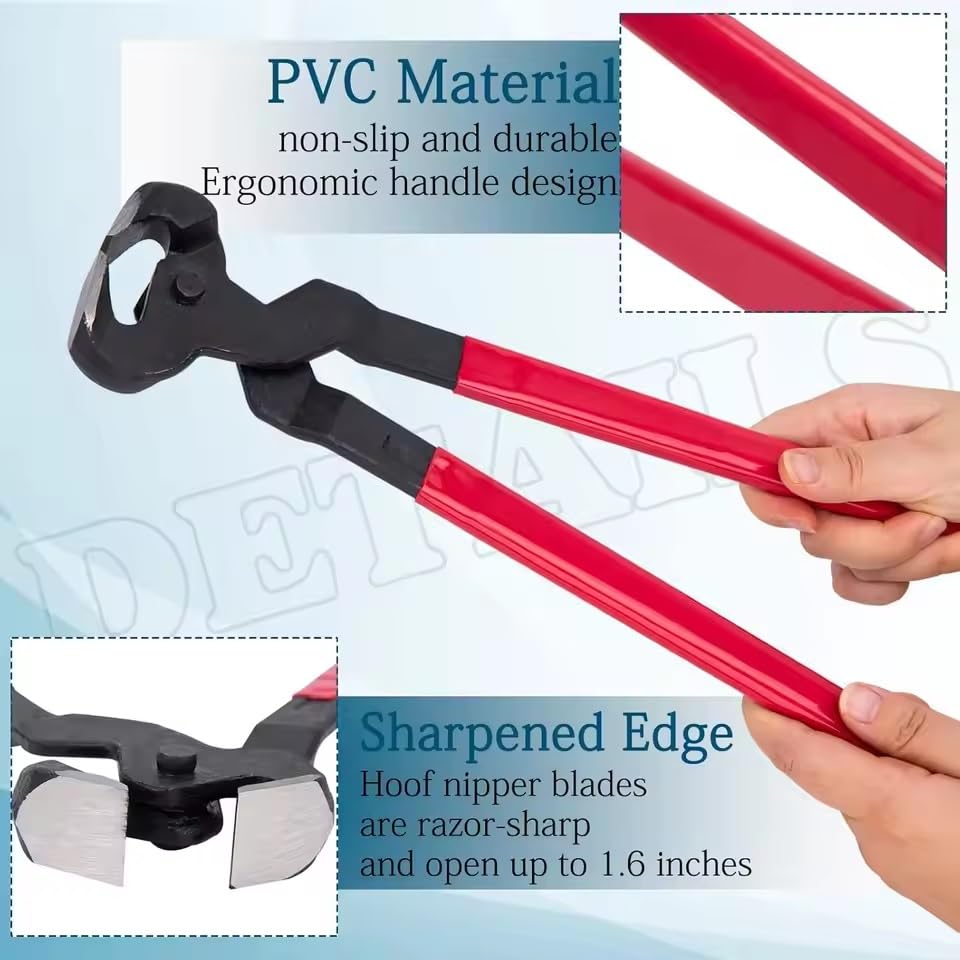 EatingBiting Hoof Nipper 14" Horse Hoof Trimmers with Rubber Grip for Horses Heavy Duty Farrier Nippers Horse Equipment Equestrian Farrier Nippers Horse Equipment Equestrian
