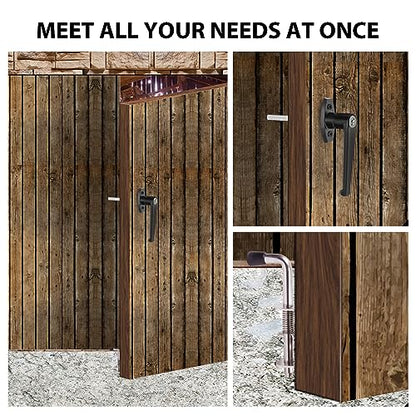 Shed Door Latch Kit with 5 Keys -L-Handle Lock Kit and 2 Packs Spring Loaded Latch Hardware for Sheds, Gates, Barn Doors, Wooden Window, Chicken Coops - size: 5.5 inch-SMALL-L