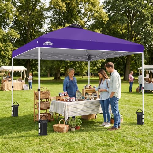 EAGLE PEAK 10x10 Pop Up Canopy Tent Easy Up Canopy Outdoor, Purple - color: Purple, size: 10x10
