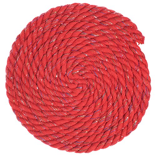 Super Soft 3 Strand Twisted Cotton Rope (Firecracker, 1/2 Inch x 10 Feet) - color: Firecracker, size: 10 Feet X 1/2 Inch