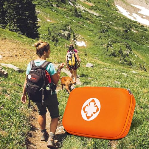 First Aid Kit 276PCS Car Home Camping Essentials Orange Emergency Kit AMORNING - color: Orange-276pcs