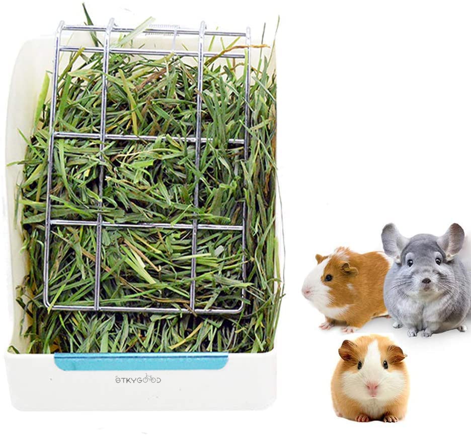 Rabbit Hay Feeder, Large Capacity Bunny Hay Rack for Rabbits, Guinea Pigs, Chinchillas, Small Animals, Hay Dispenser - color: White